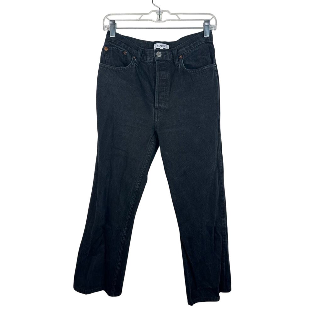 RE/DONE Button Fly Straight Leg Jeans Black Womens Size 27 EUC‎ Capsule Wardrobe